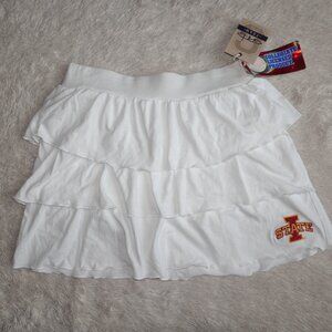 Girls Size Large Iowa State ISU Cyclone White Bella Tiered Skirt, New with Tags
